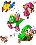  &lt;3 alpha_channel animal_humanoid avian beer_bottle bird black_eyes blue_body blue_feathers blush bob_(bubble_bobble) bottle bovid bovid_humanoid bubble_bobble buckteeth bust-a-move caprine caprine_humanoid chack&#039;n chack&#039;n_pop dinosaur drunk_(bubble_bobble) feathers fur green_body green_scales hair hi_res hood horn humanoid jamesmantheregenold mammal mammal_humanoid mouthless one_eye_closed open_mouth pink_body pink_eyes pink_fur pink_hair pink_scales puzzle_bobble red_hair reptile scales scalie sheep_humanoid smile teeth white_body white_scales wink woolen yellow_body yellow_feathers yelow_scales 