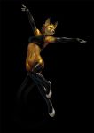  2020 anthro black_background conditional_dnp digital_media_(artwork) felid feline female hi_res latex_(artist) mammal navel rubber simple_background solo 