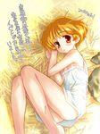 agatha_christie_no_meitantei_poirot_to_marple aoi_kumiko blush brown_eyes brown_hair lying mable_west nightgown no_panties on_side short_hair solo 