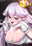  big_breasts blush boo_(mario) breasts crown female king_boo luigi&#039;s_mansion mario_bros neocoill nintendo not_furry solo super_crown tongue tongue_out video_games 