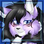  1:1 anthro azria blush domestic_cat fan_character felid feline felis female fully headshot hi_res icon lavender lynx mammal shaded sylvia 