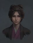  1girl brown_eyes emma_the_gentle_blade hair_bun highres japanese_clothes miura-n315 portrait realistic sekiro:_shadows_die_twice solo 