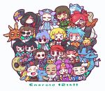  &gt;_&lt; 6+boys 6+girls adan_(pokemon) altaria asuna_(pokemon) azami_(pokemon) blonde_hair blush blush_stickers claydol closed_eyes commentary_request copyright_name creature datsura_(pokemon) dusclops elite_four enishida_(pokemon) facing_viewer fuu_(pokemon) gen_1_pokemon gen_2_pokemon gen_3_pokemon gym_leader heart heath_(pokemon) horn jindai_(pokemon) jolteon kogomi_(pokemon) lapras lila_(pokemon) long_hair looking_at_viewer lunatone luvdisc makuhita mikuri_(pokemon) multiple_boys multiple_girls nagi_(pokemon) nosepass old_man pokemon pokemon_(creature) pokemon_(game) pokemon_emerald pokemon_rse ran_(pokemon) schuckle senri_(pokemon) short_hair slugma solrock tessen_(pokemon) tsutsuji_(pokemon) ukon_(pokemon) umbreon vaporeon white_hair yamadakyou_kurotan 