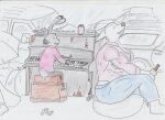 abs absurd_res anthro arctic_fox beverage big_breasts bottomwear box breasts canid canine cardboard cardboard_box chevy_van clothed clothing container dirtyredpaint disney duo facial_markings female ford_crown_victoria fox fur head_markings hi_res jack_savage keyboard_instrument lagomorph leporid male mammal markings muscular muscular_female musical_instrument piano rabbit raining singing size_difference skye_(zootopia) smile tail true_fox umbrella white_body white_fur zootopia