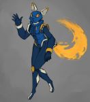  android anthro blue_body breasts domestic_cat e621 esix felid feline felis female grey_background looking_at_viewer machine mammal mascot robot simple_background smile solo standing wave wide_hips yellow_eyes 