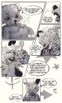 3:5 absurd_res angry anthro beast_are_not_human breasts claws clothed clothing comic dialogue digital_media_(artwork) duo esperanza_(beastarenothuman) facepalm female frustrated frustration fur gabriel_(beastarenothuman) greyscale hair hand_on_face hi_res hoodie japanese_text lagomorph leporid looking_at_viewer male mammal manga_style medium_breasts monochrome pose procyonid rabbit raccoon sharp_teeth simple_background smokedsoul35 spanish_text speech_bubble standing sweater teeth text topwear