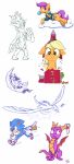  absurd_res activision applejack_(mlp) claws dragon equid equine friendship_is_magic green_eyes group hi_res horn mammal membrane_(anatomy) membranous_wings my_little_pony nintendo pok&eacute;mon princess_luna_(mlp) pterippus scales scalie scootaloo_(mlp) sonic_the_hedgehog_(series) spines spyro spyro_the_dragon tsitra360 video_games western_dragon wings 