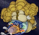 2020 5_fingers absurd_res anthro balls belly big_balls big_belly big_muscles big_penis bodily_fluids body_hair canid canine chest_hair cum earth ejaculation erection fierglief fingers fur genital_fluids genitals hand_on_earth hi_res holding_planet huge_balls huge_belly huge_muscles huge_penis humanoid_genitalia humanoid_penis hyper hyper_balls hyper_genitalia hyper_muscles hyper_penis lava macro male mammal moon muscular nude open_mouth penis pink_penis planet planetary_damage sky solo space star starry_sky vein veiny_penis yellow_balls yellow_body yellow_fur