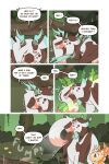 2:3 ambiguous_gender antlers branch brown_body brown_eyes brown_fur comic dandelion dialogue dipstick_ears dragon duo ear_markings english_text fangs feral flower forest fur furred_dragon furred_scalie hi_res horn markings membrane_(anatomy) membranous_wings multicolored_ears mythological_creature mythological_scalie mythology open_mouth orange_body orange_fur outside phoebe_(wooled) plant quadruped scalie scuted_face shaking shrub speech_bubble spots spotted_body spotted_fur talking_to_another teeth text tree trembling white_body white_fur wings wooled yelling