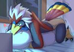 abdl absurd_res adult_baby ageplay animal_humanoid anthro avian avian_feet avian_humanoid beak bed bib braviary clean_diaper cloth_diaper clothed clothing cloud computer diaper diaper_fetish diaper_humping electronics endoudouhu fan_character fastener feathered_wings feathers feet furniture generation_5_pokemon grinding hi_res hug hugging_object hugging_pillow humanoid humping_diaper illuminated infantilism laptop light looking_at_computer looking_at_laptop looking_at_object looking_at_porn looking_pleasured male masturbation moonlight multicolored_body nado_soarian night nintendo pillow pillow_humping pokemon pokemon_(species) pokemorph pornography raised_tail roleplay shadow sigh sighing solo star tail tail_feathers talons toes watching_video wearing_diaper window wings