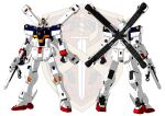  3d back beam_rifle commentary_request comparison crossbone_gundam crossbone_gundam_x-1 crossbone_vanguard dual_persona emblem energy_gun gundam highres holding holding_weapon jolly_roger logo looking_at_viewer machinery mecha mecha_focus mobile_suit multiple_views no_humans robot science_fiction sword thrusters toshipon v-fin weapon white_background 
