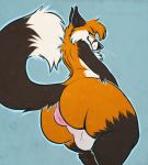  anthro anus arm_tuft balls big_balls black_body black_fur blue_eyes butt canid canine donut_anus ear_tuft elbow_tufts fangs fox fur genitals huge_balls hyper hyper_anus hyper_balls hyper_genitalia invalid_tag looking_from_behind male mammal orange_body orange_fur puffy_anus raised_tail simple_background slightly_chubby solo tailtufts teeth tuft whiskers white_body white_fur 
