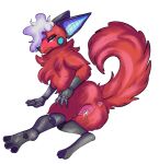 absurd_res annoyed anthro anus blush bodily_fluids butt butt_heart canid canine cum cum_in_pussy cum_inside cybernetic_ear cybernetics feet female fluffy fluffy_chest fluffy_tail genital_fluids hi_res lust_mutt machine mammal metal_limbs solo spread_butt spread_toes spreading tail toes vaginal_fluids