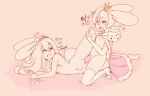 3_toes 4_fingers abdominal_bulge anthro anthro_on_anthro anthro_penetrated anthro_penetrating anthro_penetrating_anthro bed_sheet bedding blush breasts cape clenched_teeth clothing cotton_tail crown digital_drawing_(artwork) digital_media_(artwork) duo english_text eyes_closed feet female female_penetrated femboy fingers footwear genital_piercing genitals hair headgear heart_symbol high_heels humanoid_genitalia humanoid_penis humanoid_pussy lagomorph leg_glider_position legwear leporid long_hair looking_pleasured male male/female male_penetrating male_penetrating_female mammal miu monotone_background mostly_nude_male nipples nude nude_anthro nude_female one_eye_closed one_leg_up open_mouth penetration penile penile_penetration penis piercing pink_background pink_nose pink_penis prince princess pussy pussy_piercing rabbit raised_leg royalty sex shoes simple_background socks tail teeth text thigh_highs thigh_socks toes vaginal vaginal_penetration vocalization