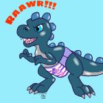  animate_inanimate diaper dinosaur inflatable living_inflatable reptile scalie simple_background skipper text theropod tyrannosaurid tyrannosaurus tyrannosaurus_rex 