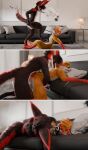 3d_(artwork) absurd_res anal anal_penetration anthro archietheraccoon blender_(artwork) blender_cycles bodily_fluids collar comic comic_panel cum depth_of_field detailed_background digital_media_(artwork) doggystyle dominant dominant_male duo ejaculation eyes_closed feet fluffy fluffy_tail foot_fetish foot_play footjob from_behind_position genital_fluids genitals hi_res hug innocent_expression inside leash leash_pull lynray lynrayy male male/male mammal open_mouth paws penetration penis procyonid raccoon rexouium sex sleeping sleeping_together tail