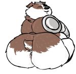  anus badger badgerclops big_butt butt cartoon_network cybernetics cyborg eye_patch eyewear hi_res looking_back machine male mammal mao_mao:_heroes_of_pure_heart mustelid musteline runawayegg slightly_chubby 