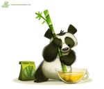  bamboo beverage cryptid-creations giant_panda mammal solo tea ursid 