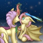 1:1 absurd_res albinoraynedeer blush brush brushing dragon embarrassed equid equine fan_character female feral flutterbat_(mlp) fluttershy_(mlp) friendship_is_magic hairbrush hasbro hi_res horse invalid_tag kirin magic male mammal my_little_pony mythological_creature mythological_scalie mythology personal_grooming pony scalie smile social_grooming toothbrush