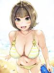  1girl bikini blush breasts carina_(xiaowoo) highres kishi_mieko large_breasts lips navel open_mouth original short_hair swimsuit 