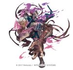  1boy armor copyright_notice dark-skinned_male dark_skin dedue_molinaro dedue_molinaro_(timeskip) dedue_molinaro_(timeskip)_(dauntless_beast) fire_emblem fire_emblem:_three_houses fire_emblem_heroes full_armor full_body male_focus official_art partial_transformation ponytail red_eyes scar silver_armor simple_background so-taro solo white_background 