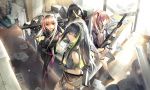  4girls anti-rain_(girls_frontline) ar-15 armband assault_rifle asymmetrical_legwear bangs behind_back beige_jacket black_eyes black_footwear black_gloves black_hair black_jacket black_legwear black_skirt blonde_hair blue_eyes blue_hair blue_jacket boots box braided_ponytail brown_eyes brown_hair cabinet clothes_around_waist collar commentary_request crossed_legs desk dress expressionless eyebrows_visible_through_hair eyepatch girls_frontline gloves green_hair green_sweater gun hair_ornament hand_behind_head happy head_tilt headgear headphones highres holding holding_weapon jacket jacket_around_waist kneehighs leaning_to_the_side long_hair looking_at_viewer looking_back m16a1_(girls_frontline) m4_carbine m4_sopmod_ii m4_sopmod_ii_(girls_frontline) m4a1_(girls_frontline) measuring_stick messy_room miniskirt multicolored_hair multiple_girls office on_floor one_side_up open_clothes open_jacket over_shoulder pantyhose paper paperwork phino pink_dress pink_footwear pink_hair ponytail red_eyes red_hair rifle scarf shirt short_dress side_ponytail sidelocks silk sitting skirt skull skull_print sleeveless_sweater smile spider_web st_ar-15_(girls_frontline) standing streaked_hair suppressor sweater teeth thighhighs tongue weapon window yellow_shirt 