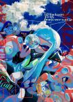  1boy 2girls absurdres agent_3_(splatoon) agent_8_(splatoon) anniversary beard behind-the-head_headphones black_jacket black_shoes black_shorts blue_hair blue_hat blunt_bangs cap&#039;n_cuttlefish cephalopod_eyes copyright_name creature dark-skinned_female dark_skin dj_octavio facial_hair half-closed_eyes hat headphones high-visibility_clothing high-visibility_vest highres holding holding_creature holding_orb holding_stuffed_toy horizontal_pupils inkling jacket long_hair medium_hair multiple_girls octarian_(enemy) octoling octotrooper old old_man parted_bangs peaked_cap red_eyes red_hair red_pupils shoe_soles shoes shorts splatoon_(series) splatoon_2 splatoon_2:_octo_expansion stuffed_animal stuffed_fish stuffed_toy tentacle_hair yellow_eyes zapfish zicbx 