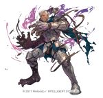  1boy armor copyright_notice dark-skinned_male dark_skin dedue_molinaro dedue_molinaro_(timeskip) dedue_molinaro_(timeskip)_(dauntless_beast) fire_emblem fire_emblem:_three_houses fire_emblem_heroes full_armor full_body male_focus official_art partial_transformation ponytail red_eyes scar silver_armor simple_background so-taro solo white_background 