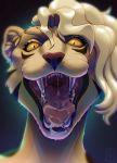  2020 anthro digital_media_(artwork) felid female headshot_portrait hi_res looking_at_viewer mammal mouth_shot open_mouth pantherine portrait rayley solo teeth tongue 