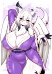 absurd_res anthro big_breasts birch_(lih) breasts clothed clothing digital_media_(artwork) dragon feathered_wings feathers female fur hair hi_res huge_breasts looking_at_viewer mythological_creature mythological_scalie mythology scalie simple_background solo tail tailzkim tuft white_body wings