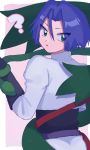  1boy 2ameyasan2 ? blue_hair blush carnivine green_eyes highres kojirou_(pokemon) plant pokemon pokemon_(anime) team_rocket tentacles vines 