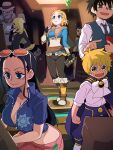  1other 3boys 4girls absurdres adventure_time black_coat black_eyes black_hair blonde_hair blue_eyes blue_jacket bongfill breasts cleavage coat commentary cropped_jacket cynthia_(pokemon) gash_bell group_picture hair_over_one_eye highres jacket jojo_no_kimyou_na_bouken joseph_joestar joseph_joestar_(old) konjiki_no_gash!! lara_croft large_breasts long_hair medium_breasts multiple_boys multiple_girls nico_robin one_piece pink_sarong pokemon pokemon_dppt princess_zelda sarong simon_petrikov stardust_crusaders symbol-only_commentary takamine_kiyomaro the_legend_of_zelda tomb_raider trait_connection 
