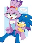 3:4 anthro blaze_the_cat blush bodily_fluids breasts domestic_cat duo eulipotyphlan felid feline felis female female_on_top genital_fluids green_eyes hedgehog hero hi_res humanoid looking_pleasured male male/female mammal on_bottom on_top penetration princess reverse_cowgirl_position royalty sega sex small_breasts smile sonic_the_hedgehog sonic_the_hedgehog_(series) spindasher98 tongue tongue_out vaginal vaginal_fluids vaginal_penetration yellow_eyes