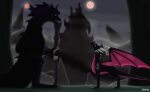 2025 activision anthro comic cynder dialogue digital_media_(artwork) dragon duo fan_character female feral fog hi_res holding_object horn male mountain multi_horn mythological_creature mythological_scalie mythology scalie size_difference spyro_the_dragon staff tail two_moons wings zilonking