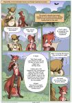 5_fingers anthro barefoot biped blue_eyes bodily_fluids border bottomwear brown_body brown_bottomwear brown_clothing brown_fur brown_hands brown_loincloth brown_nose canid canine cave cheek_tuft chest_tuft claws clothed clothing comic countershade_ears countershade_face countershade_fur countershade_neck countershade_torso countershading covered_eyes detailed_background dialogue digitigrade dipstick_tail duo ears_down english_text facial_tuft feet finger_claws fingers fire fluffy fluffy_tail fox fur fur_markings geminisaint gloves_(marking) head_tuft hi_res inside leg_markings letter log loincloth looking_at_another male mammal markings open_mouth page_number parchment pawpads paws pink_pawpads pivoted_ears porah red_body red_fur red_nose rock seat simple_background slightly_chubby slightly_chubby_anthro slightly_chubby_male snout socks_(marking) speech_bubble stalactite stalagmite standing surin sweat sweatdrop tail tail_markings tan_body tan_fur teeth text topless topless_anthro topless_male tuft white_border wood