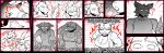 4_fingers angry annoyed anthro argument aura beer_bottle big_breasts black_and_white bottle bottomwear breasts clothing confusion container denim denim_bottomwear denim_clothing digital_drawing_(artwork) digital_media_(artwork) distracted duo fatima_coco female fingers humanoid hyena inner_ear_fluff jacket jeans lagomorph larger_male leporid long_ears male mammal monochrome motion_lines multiple_scenes muscular muscular_female navel pants rabbit red_eyes simple_background size_difference slightly_chubby slightly_chubby_female slim_male smaller_female softbunnyhouse splashing_water text topwear tuft wet wet_breasts wet_clothing