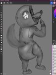 3:4 abdl anthro astro_wolf_(zootopia) astronaut astronaut_suit canid canine canis clothed clothing diaper diaper_fetish diaper_under_clothing diaper_use disney feces greyscale hi_res male mammal monochrome padded_panda pooping soiled_diaper soiling soiling_diaper solo unclean_diaper used_diaper wearing_diaper wolf zootopia