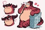  2020 anthro belly blush eyes_closed macro male mikecatsu monster overweight overweight_male rumble_(movie) solo 