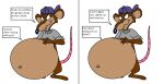 2013 4_fingers anthro backwards_baseball_cap backwards_hat barefoot baseball_cap belly big_belly biped black_nose bottomless bottomless_anthro bottomless_male capitol_critters cheek_tuft clothed clothing colored comic dialogue digital_drawing_(artwork) digital_media_(artwork) ear_tuft english_text eyebrows facial_tuft feet fingers flat_colors glance grey_clothing grey_shirt grey_topwear hairless_tail hand_on_belly hand_on_own_belly hanna-barbera hat headgear headwear heavymetalrules huge_belly jammett looking_at_another looking_at_belly looking_at_own_belly male mammal max_(capitol_critters) morbidly_obese morbidly_obese_anthro morbidly_obese_male murid murine navel obese obese_anthro obese_male offscreen_character overweight overweight_anthro overweight_male pink_tail purple_baseball_cap raised_eyebrow raised_tail rat rodent shirt simple_background smile solo speech_bubble tail text topwear tuft vore white_background white_sclera