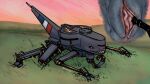 16:9 5_limbs ambiguous_gender anthro anthro_on_feral bestiality claws dragon duo female feral genitals grass gummi_art gun hi_res kobold larger_female living_machine living_vehicle lying machine mecha mechanical_dragon mythological_creature mythological_scalie mythology nature on_front outside plant raised_tail ranged_weapon scalie size_difference smaller_ambiguous spread_vulva spreading tail tail_gun teeth vehicle vulva weapon widescreen