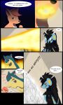 2015 3:5 absurd_res ambiguous_gender angry anthro biped black_body black_nose blue_body breath_powers cindy_(swack16) colored comic countershading cross-popping_vein dialogue elemental_manipulation english_text female feral fight fire fire_breathing fire_manipulation generation_1_pokemon generation_2_pokemon generation_4_pokemon green_body group hair hi_res jumping kirara_(swack16) lina_(swack16) luxray markings mischievous_smile nintendo nude open_mouth orange_body orange_hair pink_nose pokemon pokemon_(species) quadruped quilava red_markings red_sclera smile smoke standing text trio vulpix white_body white_countershading wolferion yellow_body yellow_markings