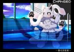 absurd_res anthro bulletproof-kitty canid changed_(video_game) hi_res male mammal marine mythological_creature mythology pool solo squid_dog_(changed) transformation white_body