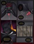 5_fingers abdominal_bulge anal anal_penetration anthro bald balls barbed_dildo bdsm big_dildo black_body black_fur black_nose bodily_fluids bondage bound butt cat_nose collar colored_nails comic comic_panel cum cum_in_ass cum_inside cum_on_butt cum_on_hips cum_on_penis d-ring digital_media_(artwork) dildo dildo_in_ass dildo_insertion duo eliana-asato english_text erection felid fingers foreskin fur genital_fluids genitals hand_on_face hi_res humanoid_genitalia humanoid_penis inside jen_(eliana-asato) knot knotted_dildo long_nails male male_penetrated mammal matt_(eliana-asato) messy metal_collar nails nude object_in_ass open_mouth pantherine penetration penis pink_nail_polish pink_nails restrained restraints sex sex_toy sex_toy_in_ass sex_toy_insertion shadow slap speech_bubble submissive tail text twitching url yellow_body yellow_fur