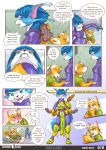 2022 3_fingers 4_fingers alien anthro armor blush canid canine clothing comic crate dialogue digital_media_(artwork) duo embarrassed english_text female fingers first_person_view flirting fox fox_mccloud gerovort gesture gloves hair hand_gesture handwear helping hi_res hybrid krystal_(star_fox) larger_female looking_at_another male mammal nintendo ponytail signature size_difference smaller_male staff star_fox suit tail text thumbs_up