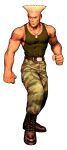  1boy absurdres american_flag american_flag_tattoo black_boots blonde_hair boots camouflage camouflage_pants capcom capcom_vs_snk_2 clenched_hands dog_tags flattop game_cg guile highres male_focus mori_toshiaki muscular muscular_male non-web_source official_art pants smile street_fighter tank_top tattoo veins veiny_arms 