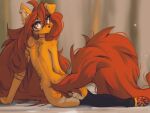 2025 4:3 4_toes abdominal_tattoo anthro apogee_(tinygaypirate) arm_tattoo back_tattoo biped brown_eyes brown_hair brown_tail butt canid canine canis claws clothed clothed_anthro clothed_female clothing digital_media_(artwork) domestic_dog ear_piercing feet female fingers fur hair hi_res hip_tattoo inner_ear_fluff leg_tattoo long_hair long_tail looking_at_viewer looking_back looking_back_at_viewer mammal mottled mottled_pawpads no_underwear one_ear_up pantsless pantsless_anthro pantsless_female partially_clothed partially_clothed_anthro partially_clothed_female pawpads paws piercing rear_view solo tail tan_body tan_fur tattoo thigh_highs_only thigh_tattoo tinygaypirate toe_claws toes topless topless_anthro topless_female tuft