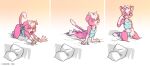 2020 5_fingers anthro bed bedding blanket bodily_fluids butt digital_media_(artwork) domestic_cat felid feline felis female fingers furniture gerovort hair hi_res katt_monroe mammal morning multiple_poses nintendo pillow pose rubbing_eye solo star_fox stretching tail tears teeth waking_up