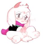 2025 2_horns anthro ball_tuft balls black_eyes black_sleeves blush blush_lines blush_stickers bovid caprine clothing darkner deltarune digital_media_(artwork) emanata erection eyewear flesh_fang floppy_ears fur genitals glasses glistening glistening_genitalia glistening_penis goat green_clothing green_robe hand_on_own_penis hand_on_penis head_tuft horn kirichiiii looking_at_genitalia looking_at_own_genitalia looking_at_own_penis looking_at_penis looking_at_self looking_down looking_down_at_genitalia looking_down_at_penis lop_ears male male_anthro mammal open_mouth pawpads penis pink_blush pink_horn pink_pawpads pink_penis pink_scarf question_mark ralsei robe round_glasses scarf shaded short_tail simple_background sitting solo spread_legs spreading sweat_emanata tail tapering_penis touching_own_penis touching_penis tuft undertale_(series) wearing_glasses white_background white_balls white_body white_fur white_tail white_tuft