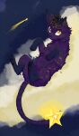 absurd_res black_body black_fur cosmic_background domestic_cat falling_star felid feline felis feral fur heterochromia hi_res looking_at_viewer male mammal saint1596321qqq solo star