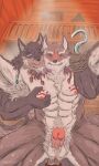 2025 absurd_res anthro barazoku canid canine canis censored digital_drawing_(artwork) digital_media_(artwork) duo eyvind hi_res humanoid kowloon7050 male male/male mammal shaded signature snow_(tavern_of_spear) tavern_of_spear wolf